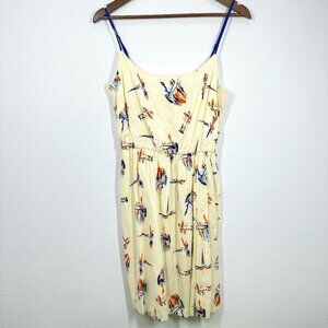 Antonio Melani Cream Sailboat Spaghetti Strap Mini Dress Summer Beach Brunch‎